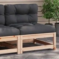 Sofy ogrodowe - vidaXL Ogrodowa sofa bez podłokietników, z poduszkami, drewno sosnowe - miniaturka - grafika 1