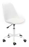 Fotele i krzesła biurowe - Krzesło fotel obrotowy biały poduszka biuro - miniaturka - grafika 1