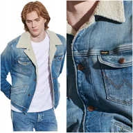 Kurtki męskie - Wrangler 124MJ Sherpa Męska Kurtka Jeansowa XL - miniaturka - grafika 1