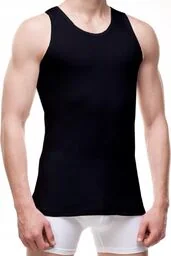 Męska koszulka na ramiączkach Cornette Authentic 213 czarna 3-5XL - Koszulki męskie - miniaturka - grafika 1