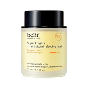 belif Super knights – multi vitamin sleeping mask Maseczki rozświetlające 75 ml - Maseczki do twarzy - miniaturka - grafika 1