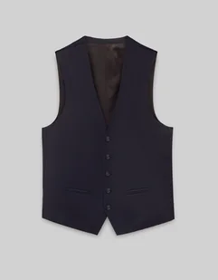 kamizelka do zestawu marradi granatowy slim fit - Kamizelki męskie - miniaturka - grafika 1