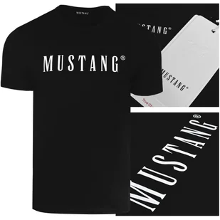 Mustang Koszulka Męska T-shirt Bawełniana 4222 Czarna Rozmiar XL - Koszulki męskie - miniaturka - grafika 1