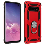 Etui i futerały do telefonów - Samsung Galaxy S10 Etui Bi Material Sztywne Miękkie Magnetyczne Podstawka z Pierścieniem Czerwone - miniaturka - grafika 1