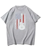 Koszulki i topy damskie - Koszulka oversize Rock Gitara Amerykańska Muzyka Szara 3XL - miniaturka - grafika 1