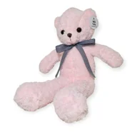 Maskotki i pluszaki - Pluszak miś miękki na prezent 60cm Misio mini delikatny z wstążką LUNA RÓŻOWY - miniaturka - grafika 1