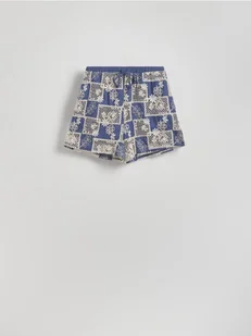 Reserved - Wzorzyste szorty z haftem - wielobarwny - Spodenki damskie - miniaturka - grafika 1