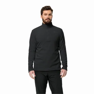 Męska bluza polarowa Jack Wolfskin TAUNUS HZ M black - S - Bluzy męskie - miniaturka - grafika 1