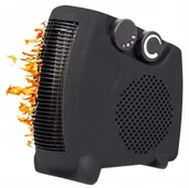 Ogrzewanie przenośne - Termowentylator stojąco-leżący z termostatem Czarny grzejnik elektryczny - miniaturka - grafika 1