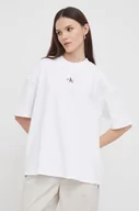 Koszulki sportowe damskie - Calvin Klein Jeans t-shirt damski kolor beżowy - miniaturka - grafika 1