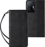 Portfele - Magnet Strap Case etui do Xiaomi Redmi Note 11 Pro pokrowiec portfel + mini smycz zawieszka czarny - miniaturka - grafika 1