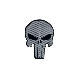 Patch Punisher Biały 60mm x 80mm - Odzież taktyczna i umundurowanie - miniaturka - grafika 1