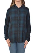 Koszule damskie - WRANGLER L/S BIKER CHECK SHIRT POND PETROL KOSZULA DAMSKA KRATKA - miniaturka - grafika 1