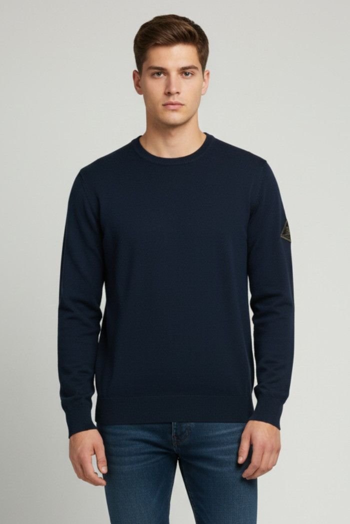 maglie uomo roy roger's rru502 cn46 bawełna winter fin.12 c0048 blue navy