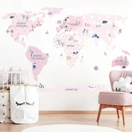 Wyposażenie pokoiku dziecięcego - Naklejka ścienna mapa świata spring flower - miniaturka - grafika 1