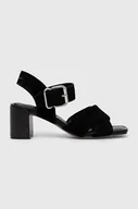 Sandały damskie - Pepe Jeans sandały zamszowe ALTEA kolor czarny PLS90584 - miniaturka - grafika 1