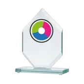 Gadżety dla kibiców - Trofeum szklane z nadrukiem kolorowym LuxorJet - miniaturka - grafika 1