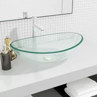 Umywalki - Umywalka z bezbarwnego szkła hartowanego, 54,5x35x15,5 cm 345238 VIDAXL - miniaturka - grafika 1