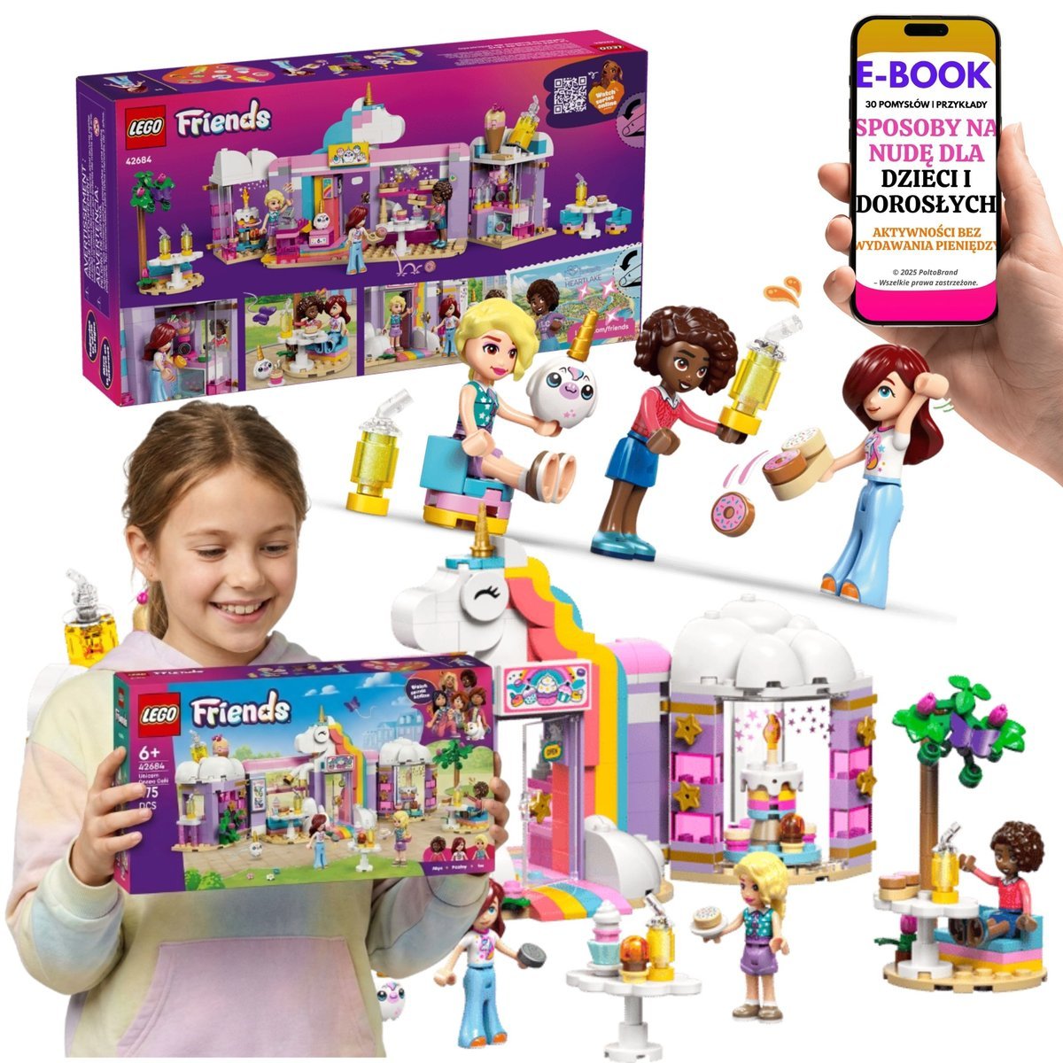 LEGO JEDNOROŻCOWA KAWIARNIA LEGO Friends 42684 Klocki Dla Dzieci + E-BOOK-3