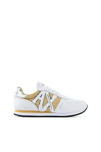 Armani Exchange Damskie trampki Rio Op. białe + złoto, 2,5 UK - Trampki damskie - miniaturka - grafika 1