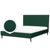 Łóżka - Beliani Łóżko ciemnozielone tapicerowane 160 x 200 cm BAYONNE - miniaturka - grafika 1