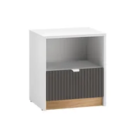 Szafki nocne - Szafka nocna TORINO 09 Biały, grafit, dąb castello - miniaturka - grafika 1