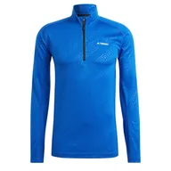 Bluzy sportowe męskie - Męska Bluza ADIDAS TRACERO 1/2 LS GV1612 – Niebieski - miniaturka - grafika 1
