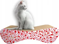 Drapaki dla kotów - Drapak dla kota biały w serca duży MIMI 70x23x24 cm MruuPruu - miniaturka - grafika 1