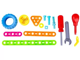 Kolorowe Klocki Konstrukcyjne 179 El. Pojazdy, Wieża, Motocykl, Auto, Odrzutowiec, Samolot Do Rozkręcania I Skręcania 10w1 - Klocki - miniaturka - grafika 4