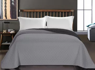 DecoKing Narzuta dwustronna AXEL Grafit/Srebrny 170x270 mikrowłókno - Narzuty - miniaturka - grafika 1
