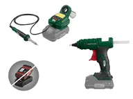 Lutownice - PARKSIDE® Akumulatorowa stacja lutownicza PLSA 20-Li C3 / Akumulatorowy pistolet do klejenia na gorąco "PHPA 20-Li A1", 20 V (bez akumulatora i ładowa - miniaturka - grafika 1