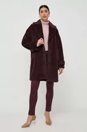Płaszcze damskie - Marella płaszcz wełniany kolor bordowy przejściowy oversize - miniaturka - grafika 1