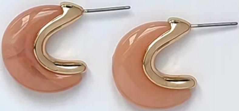 Nowoczesne Kolczyki Brzoskwiniowe Eleganckie Stylowe Modne Sztyft