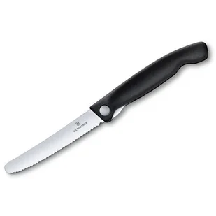 Victorinox Nóż składany kuchenny Black - ząbkowany z zaokrąglonym czubkiem (6.7833.FB) 6.7833.FB - Noże kuchenne - miniaturka - grafika 1