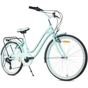 Rowery - Rower młodzieżowy SUN BABY Heart Bike 24 cale dla dziewczynki Mietowy - miniaturka - grafika 1