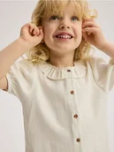 Bluzki dla niemowląt - Reserved - Bawełniana bluzka z bufkami - złamana biel - miniaturka - grafika 1
