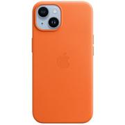 Etui i futerały do telefonów - Etui APPLE Leather Case MagSafe do iPhone 14 Pomarańczowy - miniaturka - grafika 1