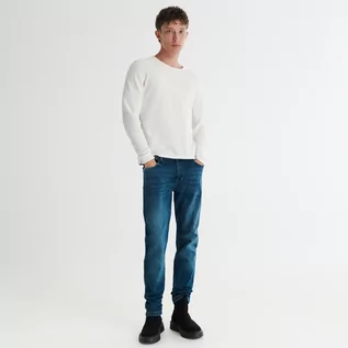 Spodnie męskie - Reserved Sprane jeansy o kroju slim - Niebieski - grafika 1