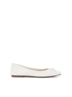 Baleriny - Białe skórzane baleriny z zawieszką - 35 - miniaturka - grafika 1