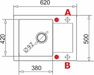 Pyramis Zlew MIDO 62x50) 1B 1D biały polarny 70088601) 70088601 - Zlewozmywaki - miniaturka - grafika 1