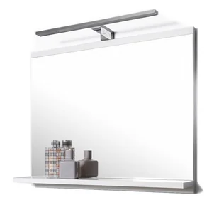 Lustro z półką i lampą LED, DOMTECH, białe, 60x50x12 cm - Lustra - miniaturka - grafika 1