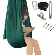 Czapki dla dzieci - CHUSTA HAMAK AKROBATYCZNA SENSORYCZNA DLA DZIECI ZIELONA 280x150cm - miniaturka - grafika 1