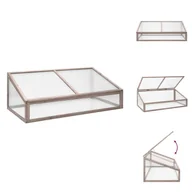 Szklarnie ogrodowe - vidaXL Szklarnia szara 110x58,5x39 cm drewno jodłowe - Szklarnie - miniaturka - grafika 1