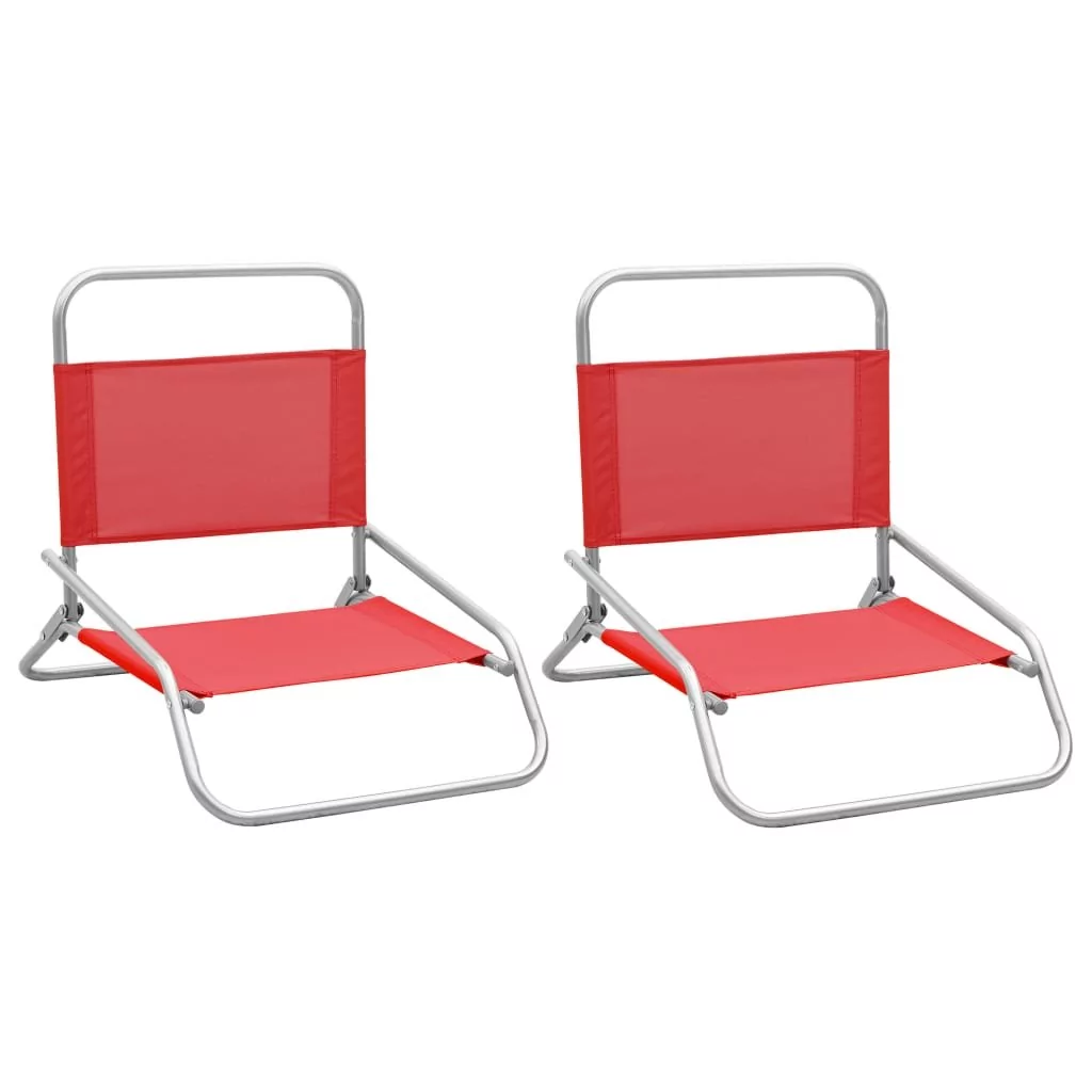 vidaXL Lumarko Składane krzesła plażowe, 2 szt., czerwone, obite tkaniną! 310367