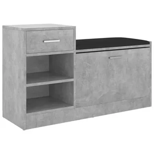 vidaXL Ławka z miejscem na buty, szarość betonu, 94,5x31x57 cm, płyta - Szafki na buty - miniaturka - grafika 1