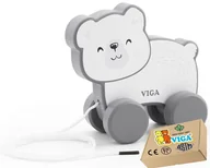 Zabawki sensoryczne - Zabawka Do Ciągnięcia MIŚ NA SZNURKU zabawki edukacyjne ze sznurkiem VIGA 18M+ montessori - miniaturka - grafika 1