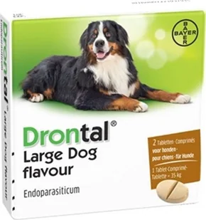 Bayer Tabletki Drontal na robaki, odrobaczenie psa 35 kg uniwersalny - Artykuły przeciw pasożytom - miniaturka - grafika 1