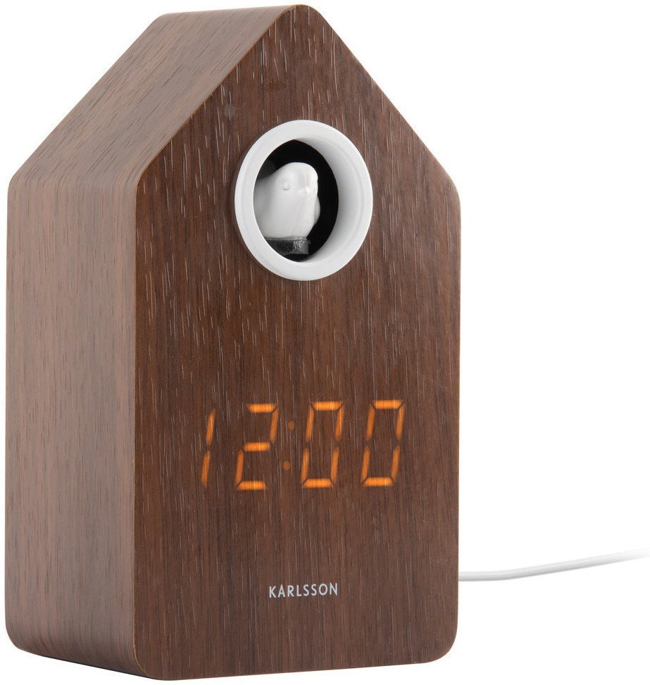 Zegar budzik LED z kukułką i termometrem Karlsson KA6061DW .