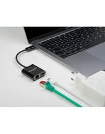Części i akcesoria do laptopów - DeLOCK USB-C adapter> Gigabit LAN + PW Kolor: CZARNY - LAN 10/100/1000 Mbps with Power Delivery 66644 - miniaturka - grafika 1