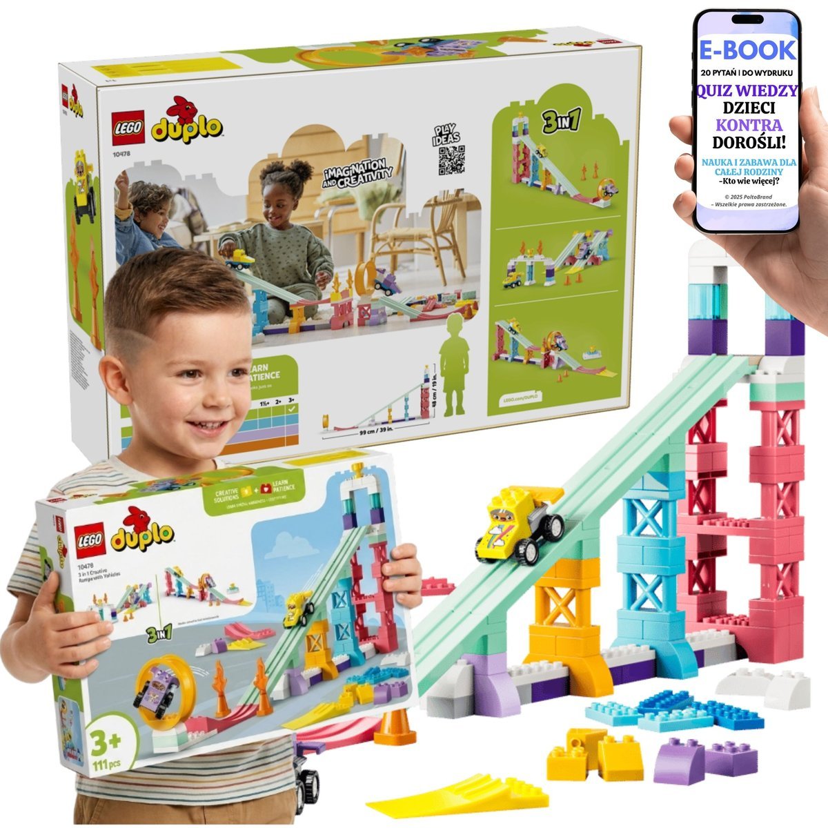 LEGO DUPLO Rampy Wyścigowe Samochody Dla Dzieci 3+ (10478) + E-BOOK-2